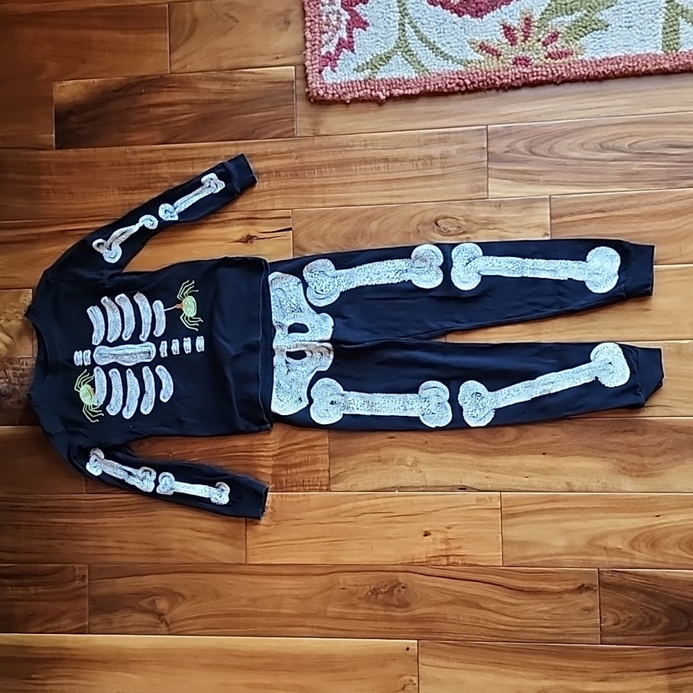 Gymboree Boys Glo in the Dark Skeleton Pajamas Size 10 Like New